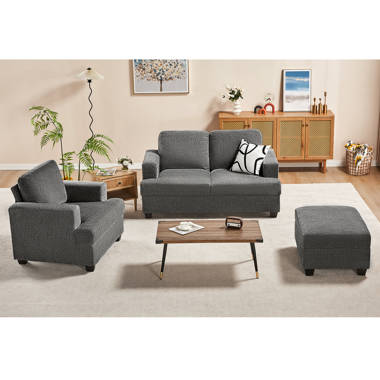 Latitude Run Sofa Modern Couches With Storage Ottomans 2 Piece